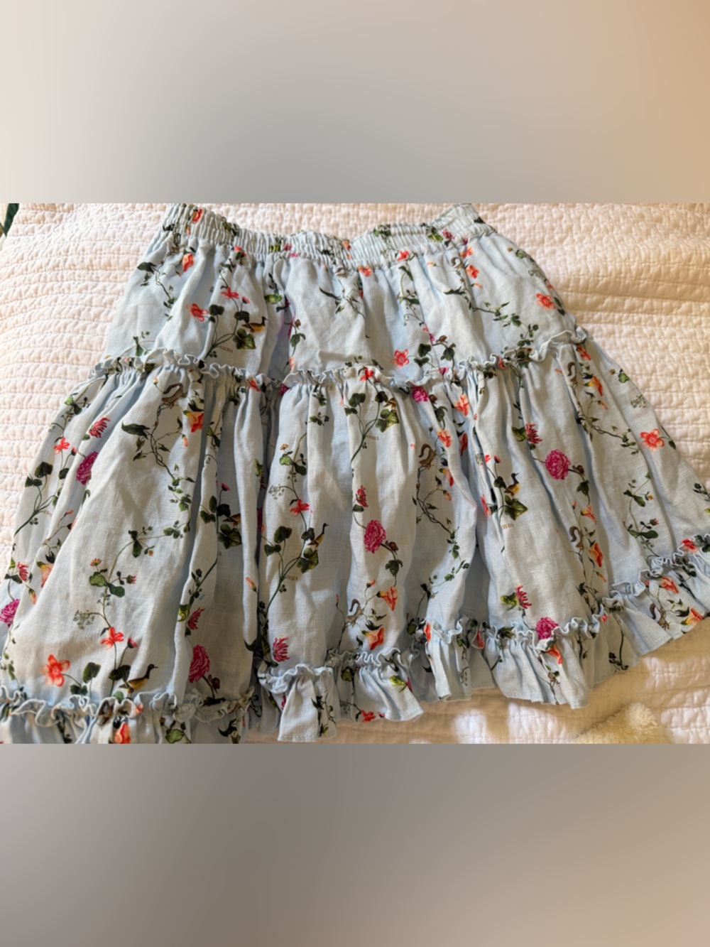 Hill House Mini Skirt in Light Blue Floral